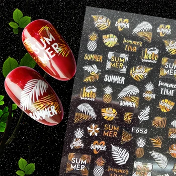 

UPRETTEGO SUPER THIN SELF ADHESIVE 3D NAIL ART NAIL SLIDER STICKER SUMMER TIME FLOWER TROPICAL PLANT LEAF BIRD FRUIT F654-661