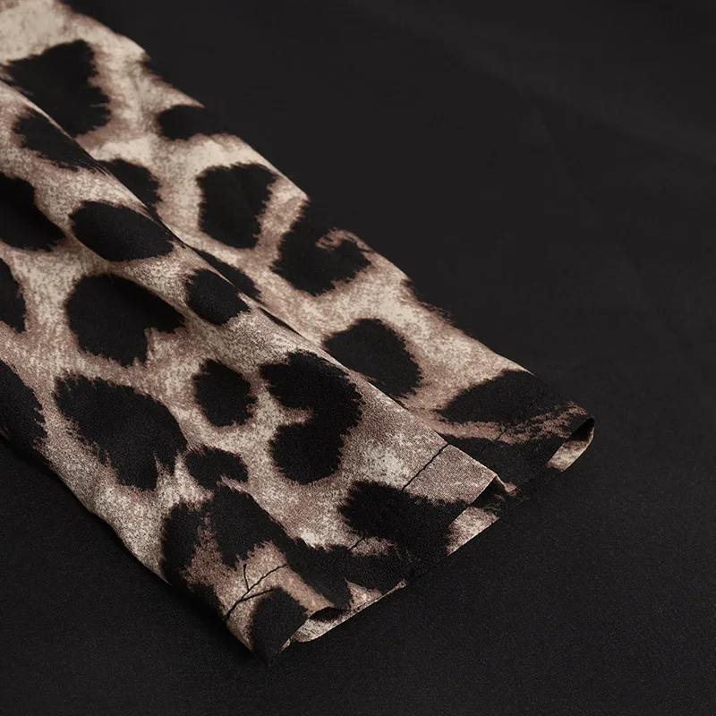 Celmia Dress Fashion Kaftan Patchwork Leopard Maxi Long Dress Women Vintage Dress Long Sleeve Casual Loose Vestidos Party Robe