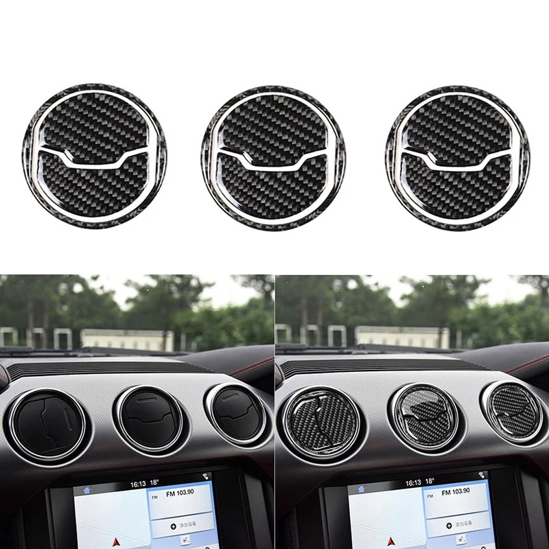 Для Ford Mustang Carbon Fiber автомобильный внутренний центральный кондиционер на выходе декоративная наклейка аксессуары