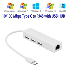 USB 3,1 type C USB-C rj45 Ethernet Сетевая карта adaptador несколько 3 портов хаб кабель для Macbook& Chromebook ноутбука
