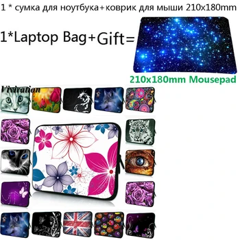 

For Lenovo Chuwi Hi12 Huawei iPad Pro 9.7 10 13 12 14 17 17.3 11.6 Laptop Bag Women Sleeve Bag Funda 7 10.2 Tablet Case+Mousepad