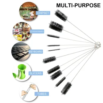 

Nylon Straw Brush Cleaner Bottle Tube Long Handle Cleaning Brush 10 Pcs Household Cleaning Tool
