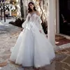 LORIE Sexy Lace Wedding Dress Puff Sleeve Sweetheart Bridal Dress Elegant 3D Flowers Robe de soiree Wedding Ball GownsCustomized 1