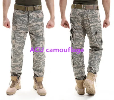 Высокое качество A-TACS FG ACU CP черный цвет брюки из рипстопа военная форма Тактический пустынный камуфляж охотничьи брюки BDU стиль - Цвет: ACU camouflage