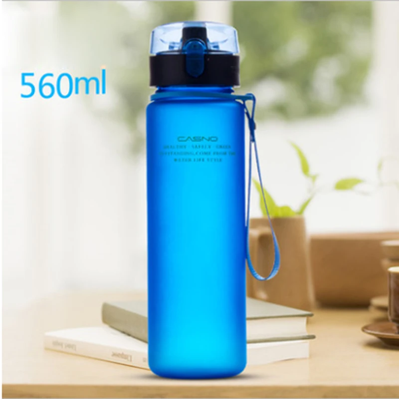 560ml blue 560 мл 400 мл водные виды спорта герметичные бутылки для путешествий Портативный Тритан Пластик стакана воды не содержит Бисфенол А, для велосипеда велоспорта питьевой бутылку - Цвет: 560ml blue