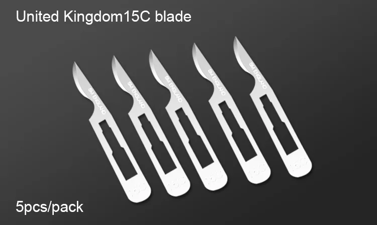 SAYTL UK Swann morton углеродистая стальной скальпель хирургическое лезвие для мобильного телефона, Защитный фильм отпечатков пальцев гибкий кабель для ремонта Инструменты - Цвет: MO.15C 5pcs
