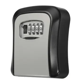 

Durable Key Safe Box Mini 4 Digit Combination Password Lock Keys Storage Case Aluminum Alloy Household Storage Accessories