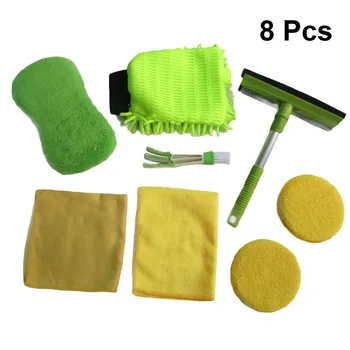 

8pcs Car Cleaning Tools Car Wash Brush Tools Set Microfiber Glove Polishing Waxing Sponge Cleaning Towel Car Washing Supplies A3