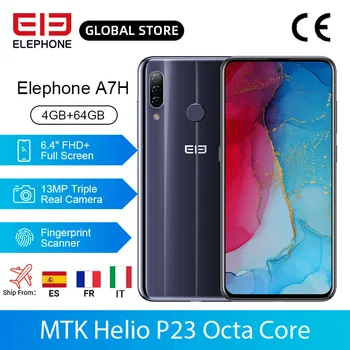 Перейти на Алиэкспресс и купить ELEPHONE A7H Helio P23 Octa Core 4 Гб 64 Гб мобильный телефон 6,4 дюйма, разрешение Full Экран Android 9,0 3900 мАч быстрой зарядки отпечатков пальцев мобильного телеф...