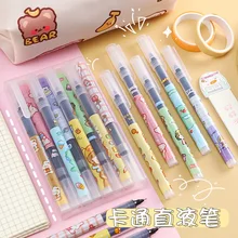

Straight-Liquid Ballpoint Pen Student Large Capacity Quick-Drying Gel Pen Learning Office Signature Pen 0.5 Cute Gel Pens