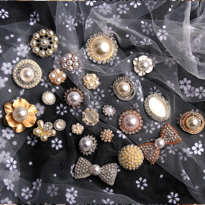 5 шт./лот, металлическая Алмазная Кнопка, Цинковый жемчуг, сплав, кнопка для украшения пальто, аксессуары, застежка, покрытие, оснастка, швейные принадлежности