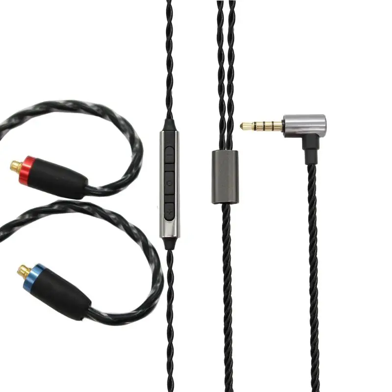 Сменный кабель MMCX с микрофоном для наушников Sh ure SE215 SE315 SE425 SE535 SE846 UE900|Наушники и