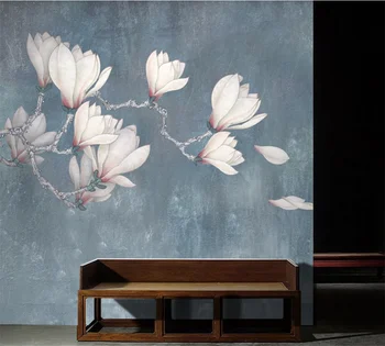 

Customized 3d photo wallpaper hand-painted abstract high-definition elegant magnolia flower background decorative painting