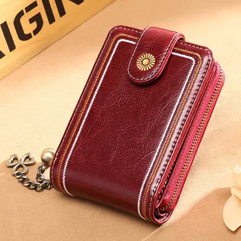 

2020 New Genuine Leather Card Case Hot Sale New Multi-function Multi-card Organ Card Case