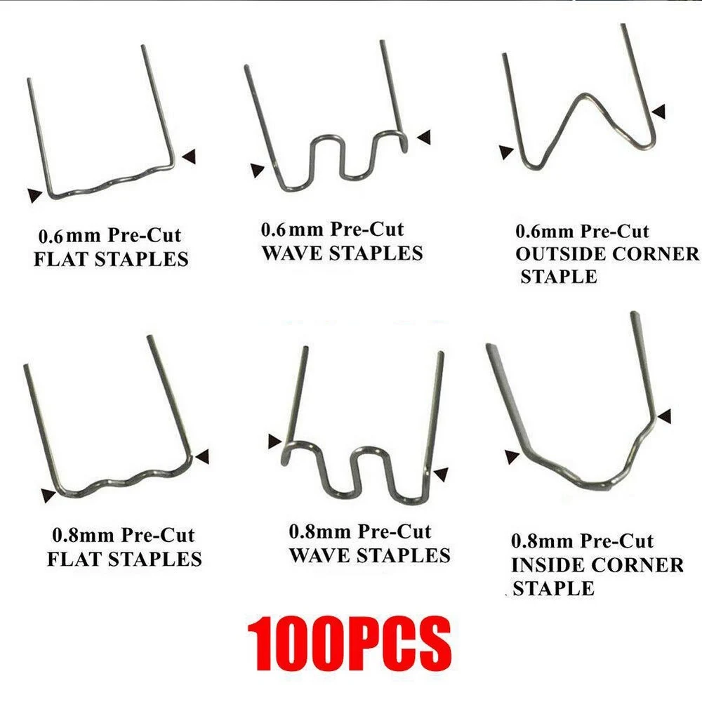 Grapadora caliente para soldador de plástico, reparación de parachoques de coche, máquina de soldadura, herramienta de soldadura de fusión caliente, 100/500 Uds.