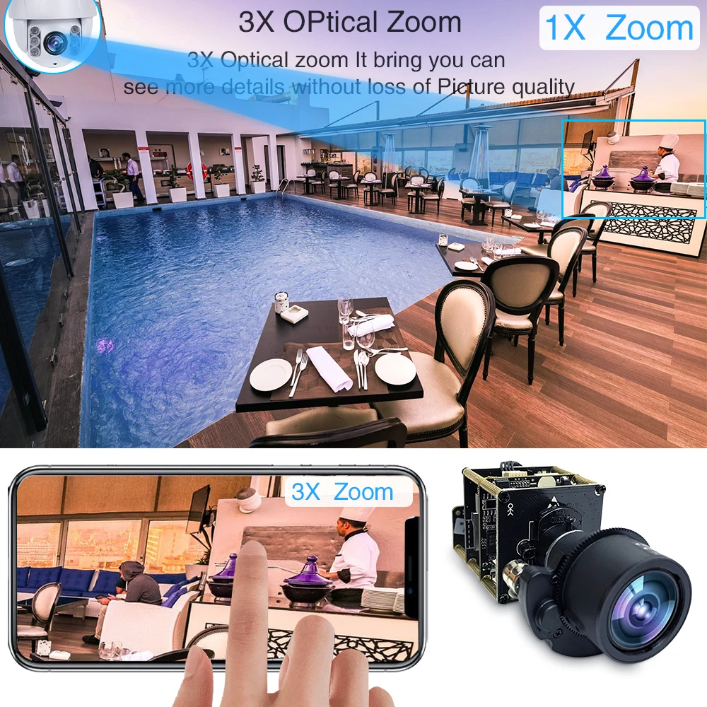 IMX274 CCTV модуль камеры 4K 8MP Starlight UHD IP PTZ сетевая камера Плата 3X Zoom 3 6 11 мм