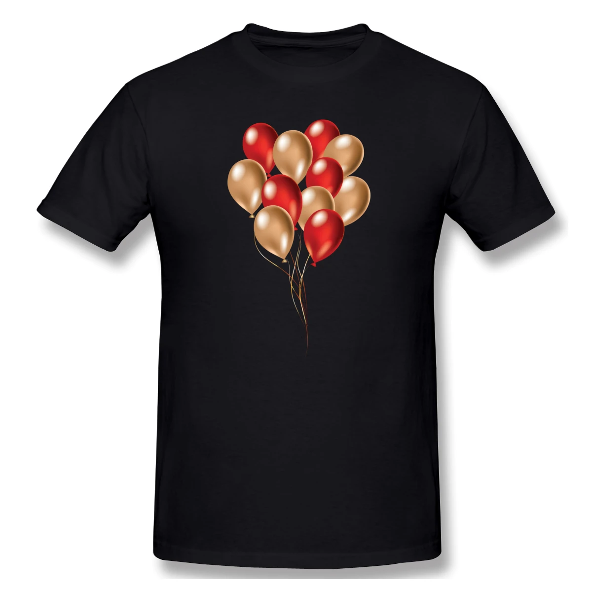 

Pink Balloon print casual mens o-neck Harajuku t shirts and fashion Men's Basic Short Sleeve T-Shirt