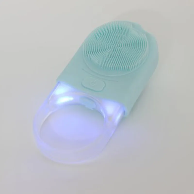 Серебристый Electric Facial Cleansing Brush Lunaing Mini 2 Skin No Dead Corner Pore Dirts Cleanse Anti Aging Wrinkle Silicone Brush Foreoing - Цвет: Серебристый