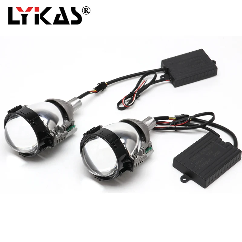 

LYKAS 40W 3.0 Bi Led Projector Lens Universal Car Headlight Retrofit High Low Beam for H4 H7 H11 9005 9006