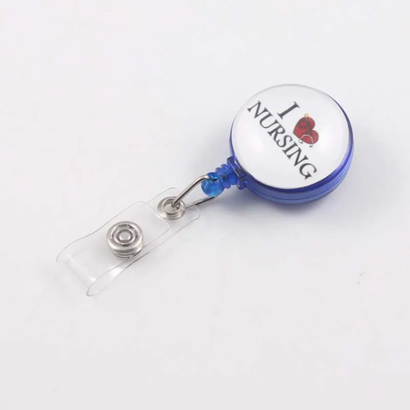 I Love Nursing Retractable Ski Pass ID Card Badge Holder Reel Pull Key Name  Tag Card Holder Keychain For Nursing Hospital Office - AliExpress