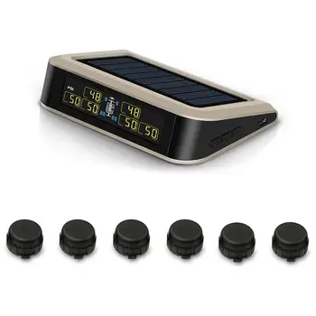 

Tire Pressure Monitoring System Real-Time Auto Solar Charge TPMS With Built-in Lithium Battery And 6 External TMPS Sensor