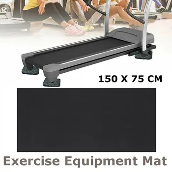 

150x75cm Exercise Mat Gym Fitness Equipment For Treadmill Bike Protect Floor Mat Running Machine Shock Absorbing Pad Black