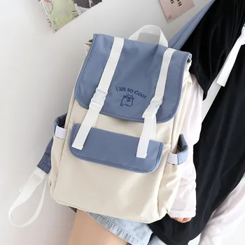 

Fresh College Women's Backpacks for Girls Fashion Panelled Schoolbag High School Student Backpack Female 2020 New Bookbag Ladies