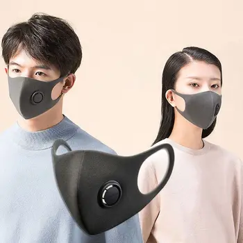

PM2.5 Protective Face Mask Adjustable 3D Design Lightwight Breathing Valve Sponge Mask Dustproof Mouth Mask for Adult