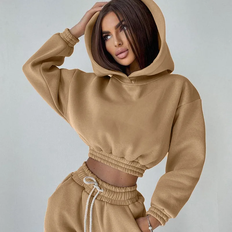 Autumn New Fashion 2Pcs Set Women Tracksuit  Girls Casual Long Sleeve Hoodies Sweatshirt Pants Sets