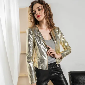 

Jackets for Women Fashion Punk Coat Jacket Leather Long Sleeve Zipper Button Motorcycle Jacket Short Coat for Women's Clothings