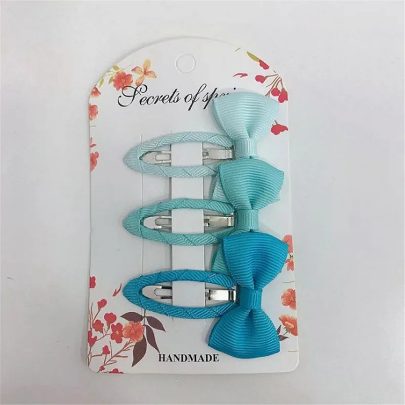 set 11 5 компл./лот модные милые Карамельный цвет BB Клип заколки дети бантом ленты заколки для волос Луки заколки для волос Веревка для девочек детские аксессуары по уходу за волосами - Цвет: set 11