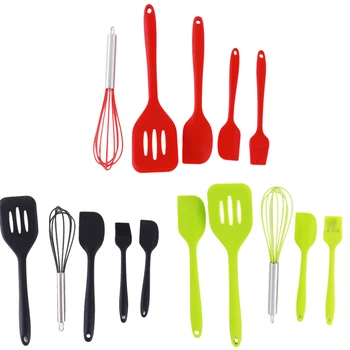 

Food Grade Silicone Squeegee 5-piece Set Shovel Shovel Egg Beater Tool Red Supplies Kitchenware Kitchen Utensil Set