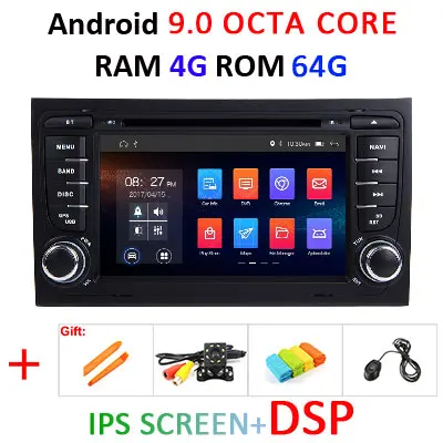 4G 64G IPS DSP Для Audi A4 S4 RS4 8E 8F B9 B7 B6 4G 64G 8 core Android 9,0 2 Din Автомобильный Радио dvd мультимедийный плеер стерео gps wifi obd2 DSP DVR - Цвет: 4G 64G IPS DSP