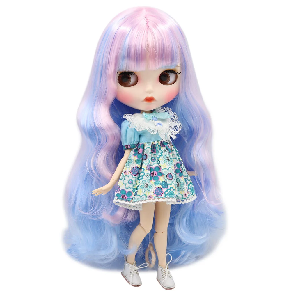 ICY Nude Blyth кукла для No.280BL1017/6005 Розовый цвет смесь синие волосы резные губы матовое лицо с бровями шарнирное тело 1/6bjd