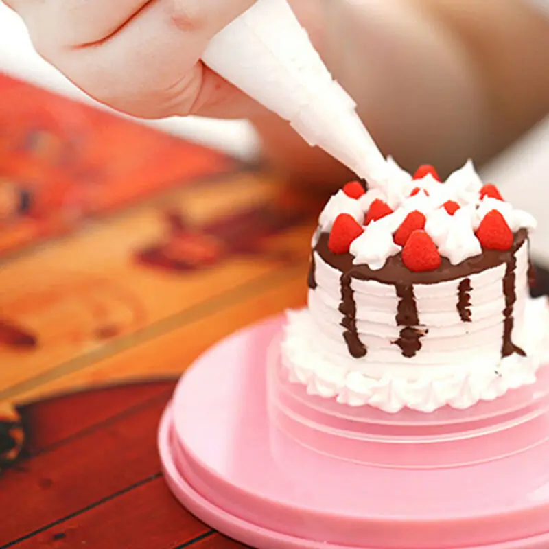 Cake decorating stand 14cm Mini Cake Cookies Decorating Turntable Manually Rotating Table Cake Stand Non-Slip Base