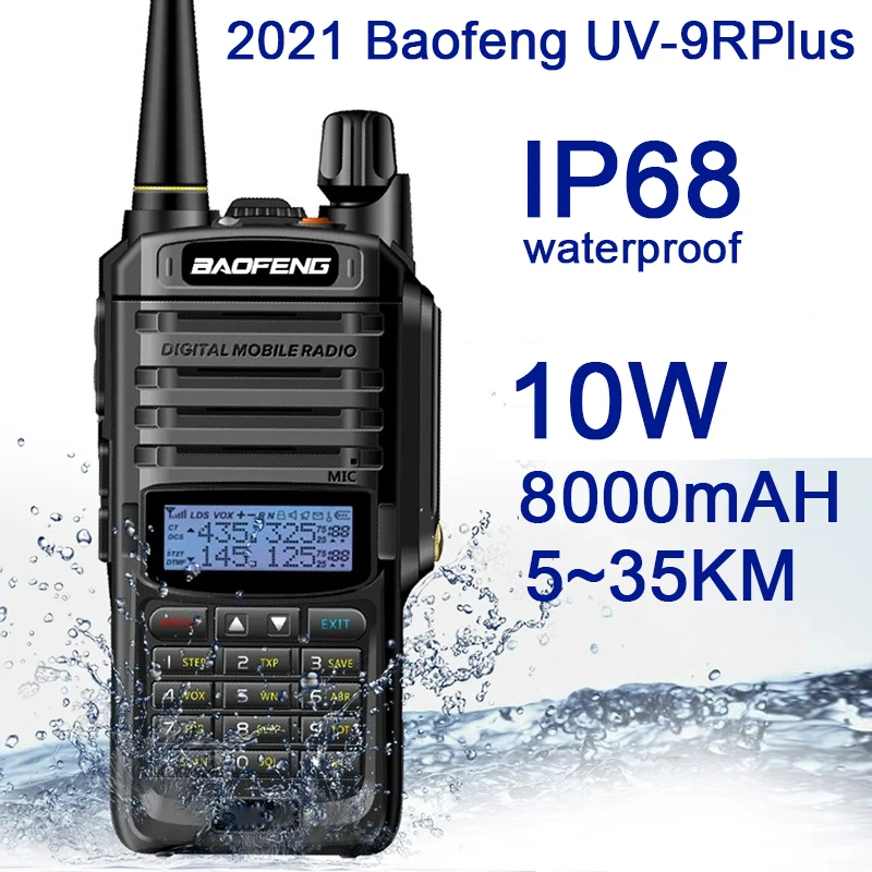 Рация Nieuwe Baofeng UV-9RPlus 10 Вт IP68 водонепроницаемая Двухдиапазонная портативная Cb Jacht