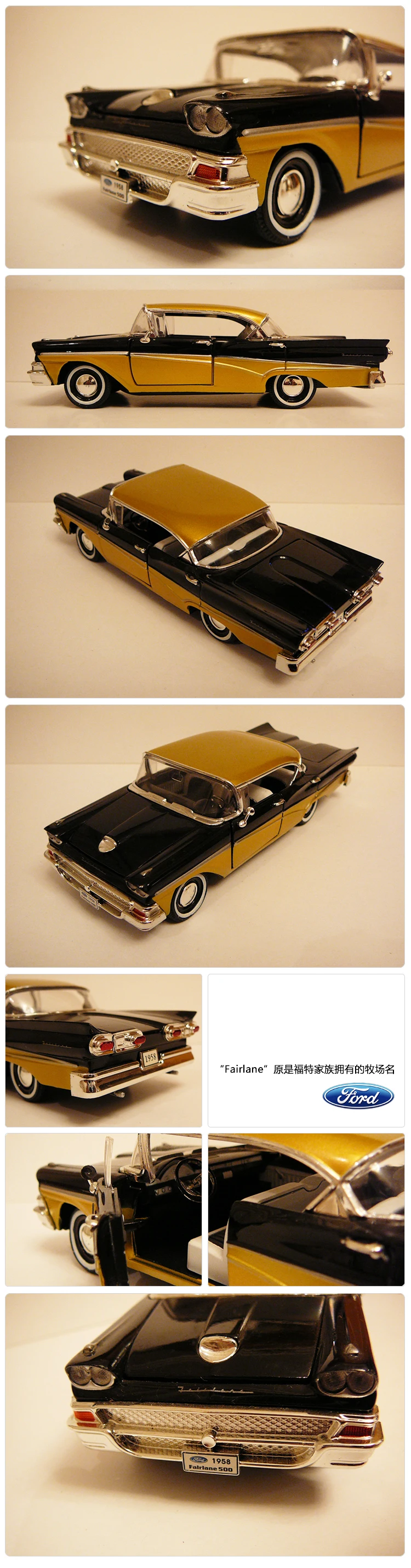 1/32 Редкие Литые металлические 1958 Ford Fairlane 500 коллекция мебели для дома винтажные модели автомобилей игрушки для детей