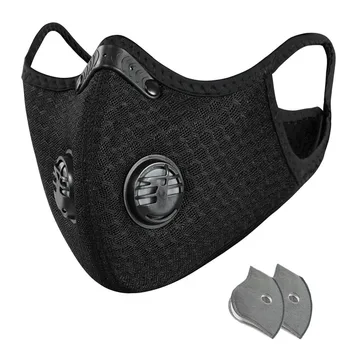 

40@ Masks Dust With 2 Filters Half Face Reusable Activated Carbon Dustproof Respirator Disposable Mouth Mask Thickened