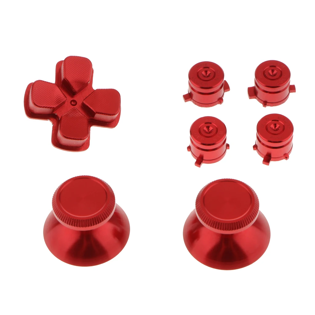 Red as described Thumbsticks Thumb Grip+ хром D-pad для sony PS4 DualShock консоль мод набор - Цвет: Red as described