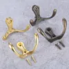 2pcs Double Head Hooks Wall Mounted Hanger w/screws Antique bronze/Gold Coat/Key/Bag/Towel/Hat Holder Bathroom Kitchen 53mmx30mm 5