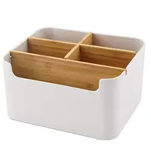 Desktop Organizer ขนาดเล็กปากกาดินสอโทรศัพท์มือถือกล่องเก็บ Office Home รีโมทคอนโทรลเครื่องสำอาง Divider Tidy ในครั...(China)
