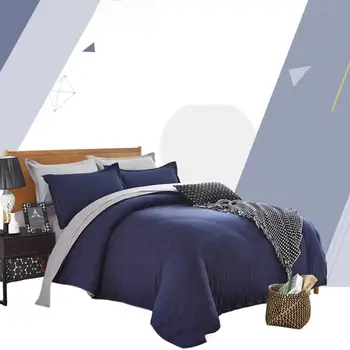 

4 Piece Bedding Set Solid Color Soft Duvet Cover with Bed Sheet and 2 Pillowcases