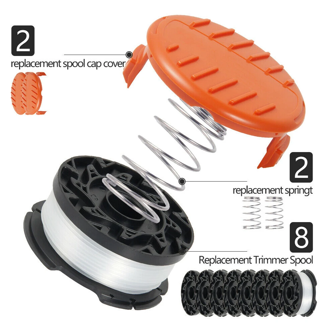 Запасной струнный триммер Strimmer крышка набор 6 шт. катушка& линия+ Black& Decker газонокосилка головка Линия Замена садовый инструмент