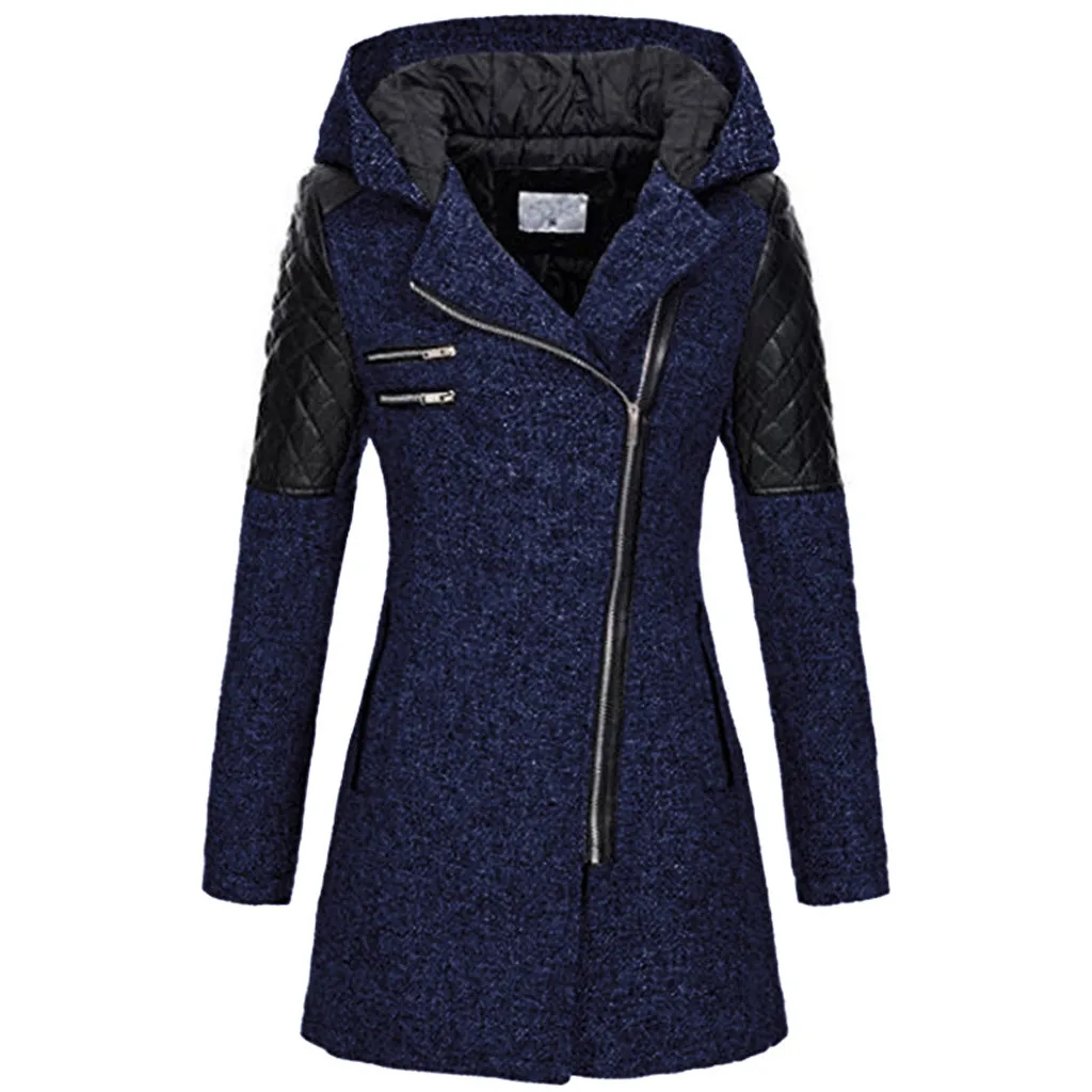 Пальто на молнии с капюшоном; женская серая куртка; теплая тонкая куртка; плотное пальто; зимняя верхняя одежда; Gh6