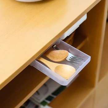 

Desk Organizer Sticky Under Table Plastic Storage Boxes Stationery Pen Case Storage Gadges Accessories