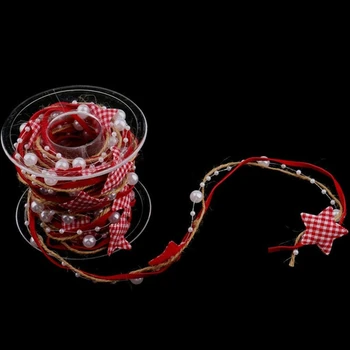 

Christmas Handmade Pentagonal Star Bead Chain Ribbon Gift Packaging Handmade DIY H55A