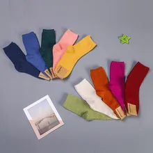 Однотонные носки; сезон осень-зима; женские хлопковые носки; модные повседневные спортивные дышащие удобные персонализированные носки; chaussette femme hiver