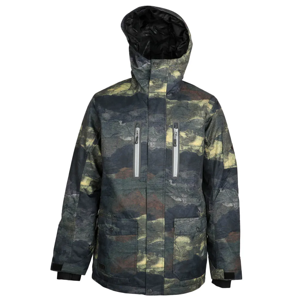 Men's Mountain Waterproof Ski Jacket Windproof Rain Coat Thermal Skisuit Snowsuit Camouflage