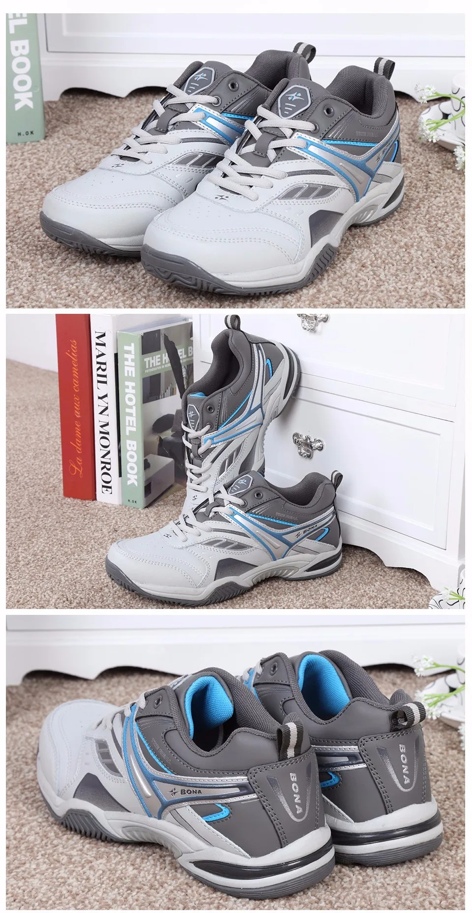 BONA/модная мужская обувь; Новое поступление года; светильник; спортивная обувь для тенниса; мужские удобные кроссовки на шнуровке; большой размер 11