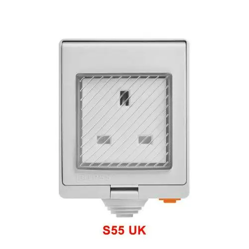 UK MODEL SONOFF S55 Wi-Fi умная Водонепроницаемая безопасная розетка Телефон пульт дистанционного управления интеллектуальная жизнь Auo штекер Alexa или Google Assistant iftt - Цвет: UK MODEL